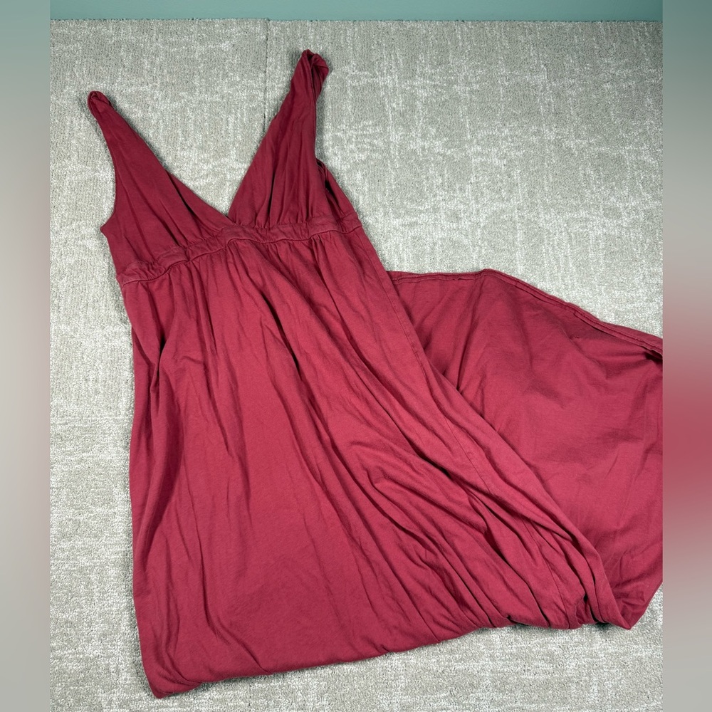 Gypsy 05 V-Neck Boho Maxi 100% Organic Cotton Dress Size Small